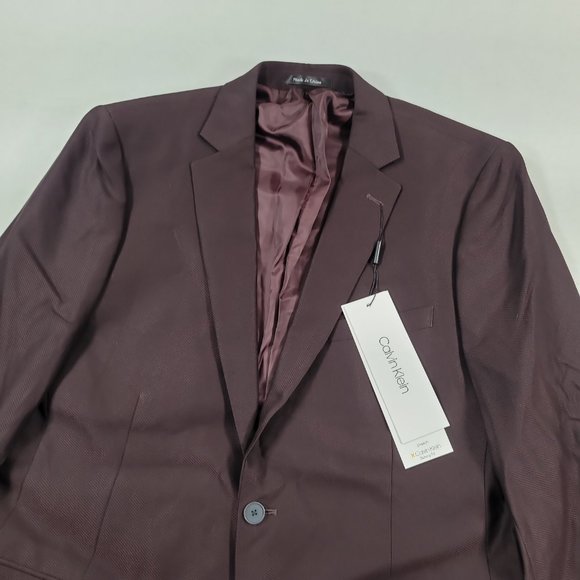 Calvin Klein Burgundy Skinny-Fit Stretch Sport Coa - Picture 4 of 6
